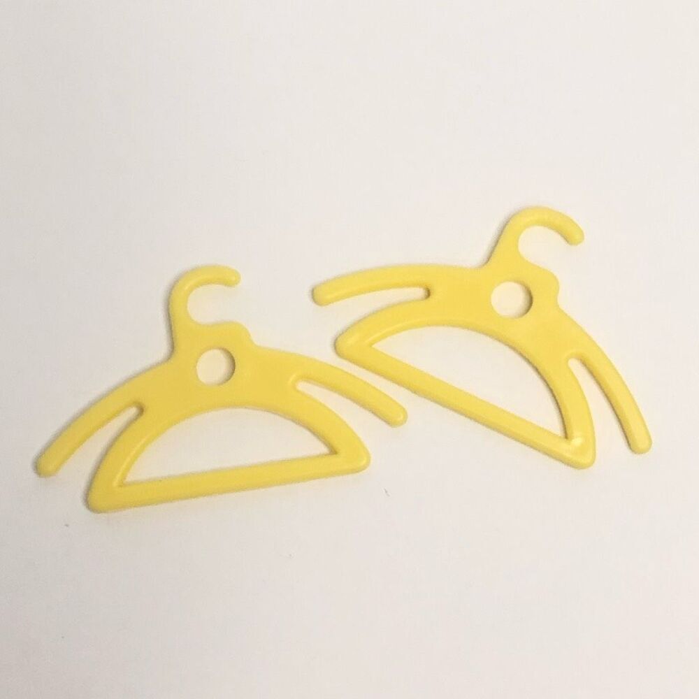 yellow doll hangers 2 piece 2 inches wide‎ closet room accessories